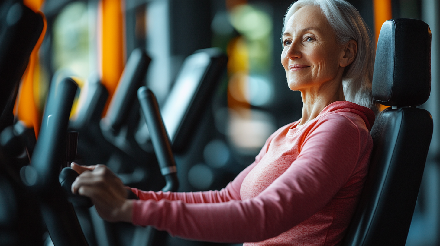 Активні люди старшого віку займаються фітнесом